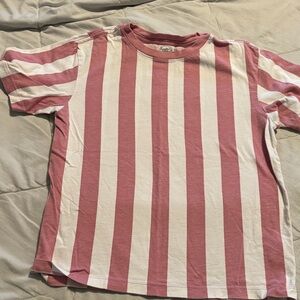 Wonder Nation Pink and White Striped Tee